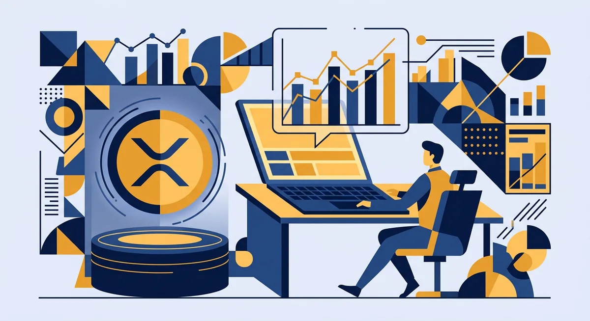 Illustration of a trading desk with a chart comparing crypto purchase fees